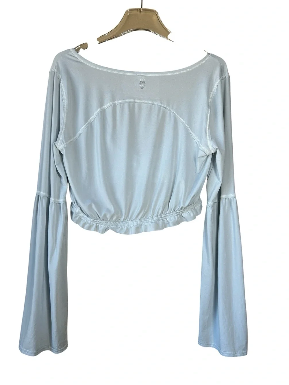 Free People Movement Movin On Up Light Blue Tissue Weight Crop Top